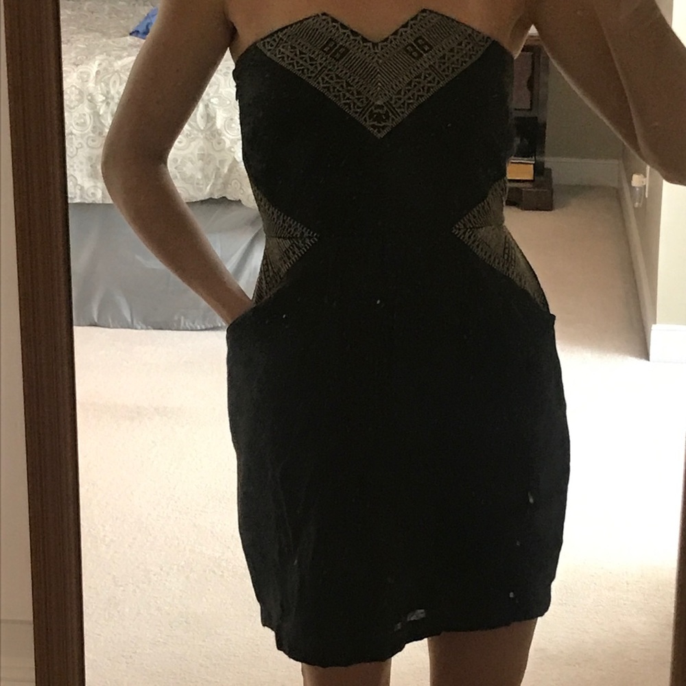 Urban Outfitters black and gold dress