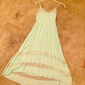 Mint green high low dress