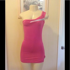Pink Sexy Asymmetrical Party Dress