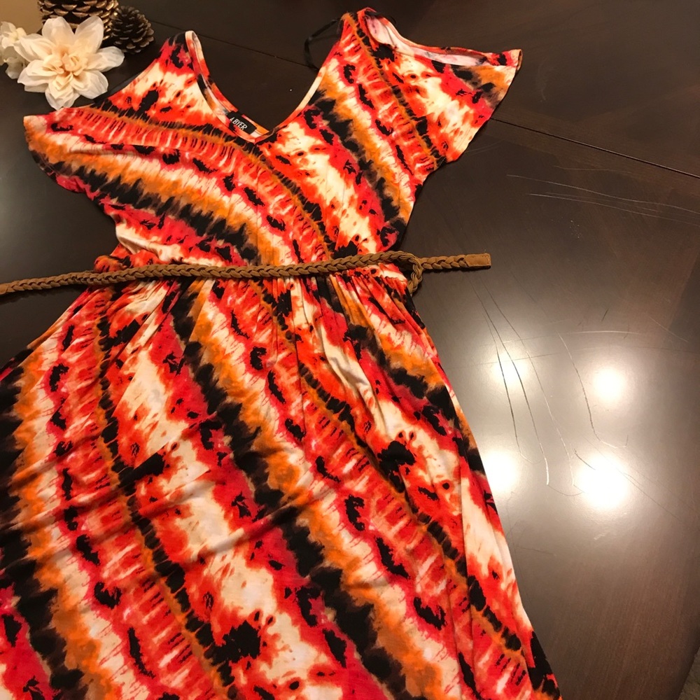 Stunning red and orange dress