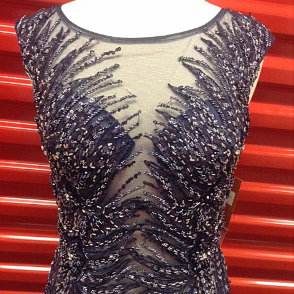 NEW Gown Party Prom Long Evening Dress Navy - Picture 4 of 7