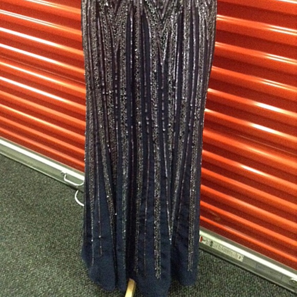 NEW Gown Party Prom Long Evening Dress Navy - Picture 6 of 7