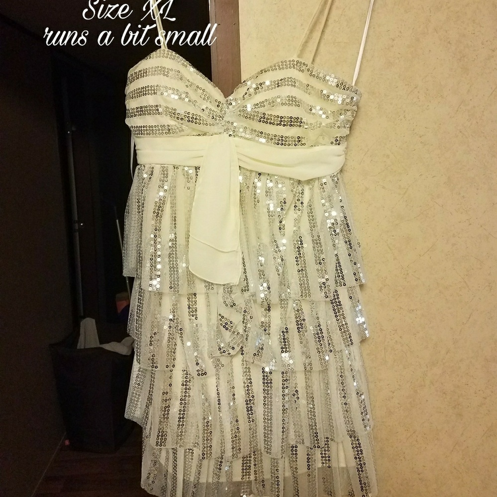 White sequin dress