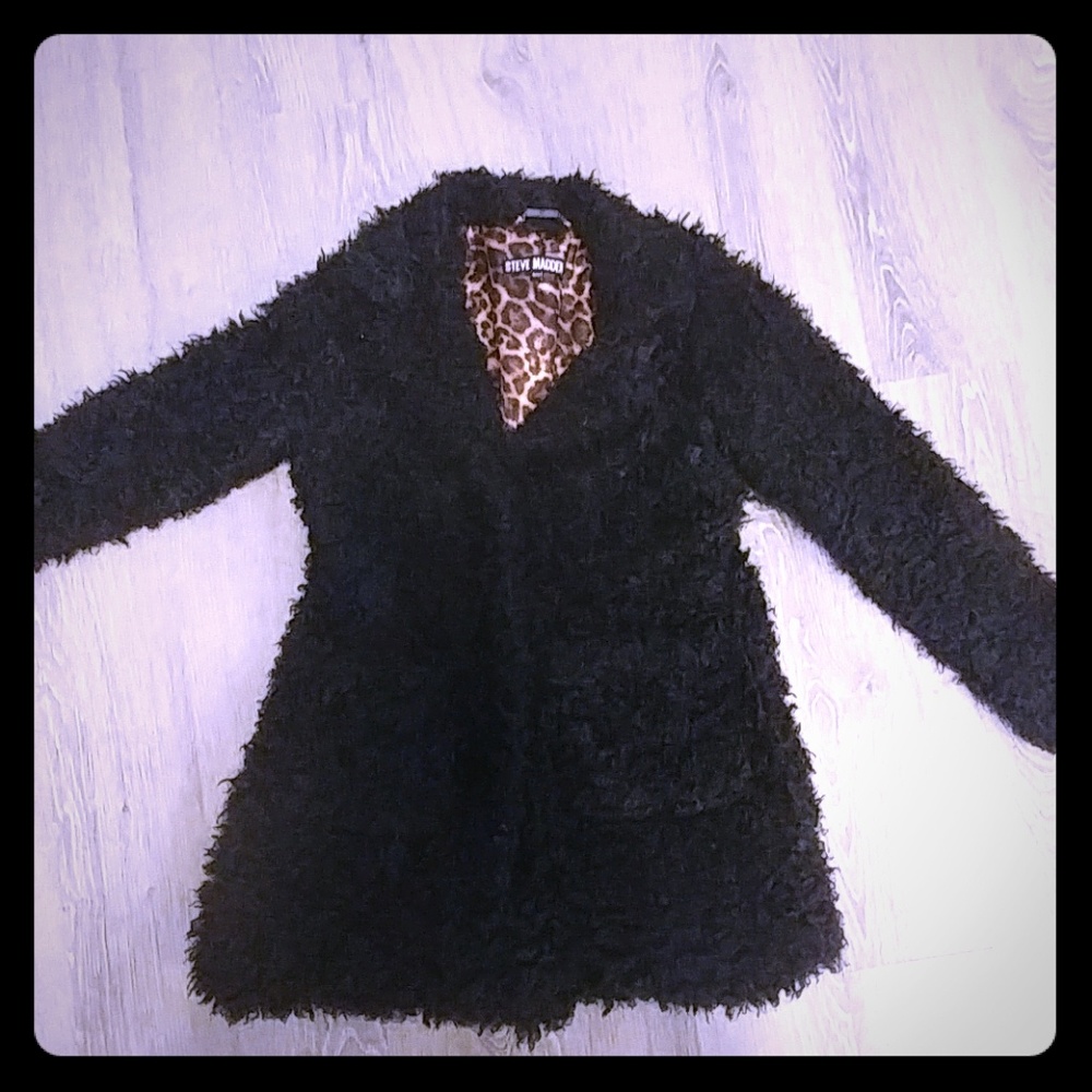 Steve Madden black fluffy coat
