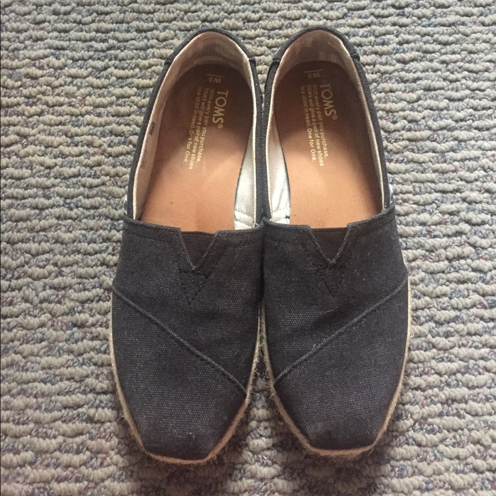Toms black/hemp slip ons