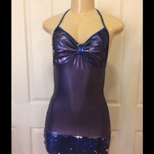 Two Tone Halter Mini Dress