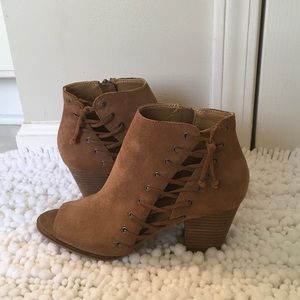 Lucky Brand Hartlee Open Toe Suede Bootie