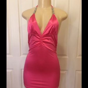Pink Slinky Mini Dress