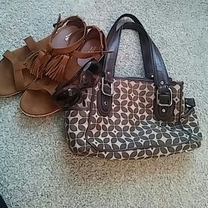 Fossil bag,signature print,leather trim Fossil bag,signature print,leather trim