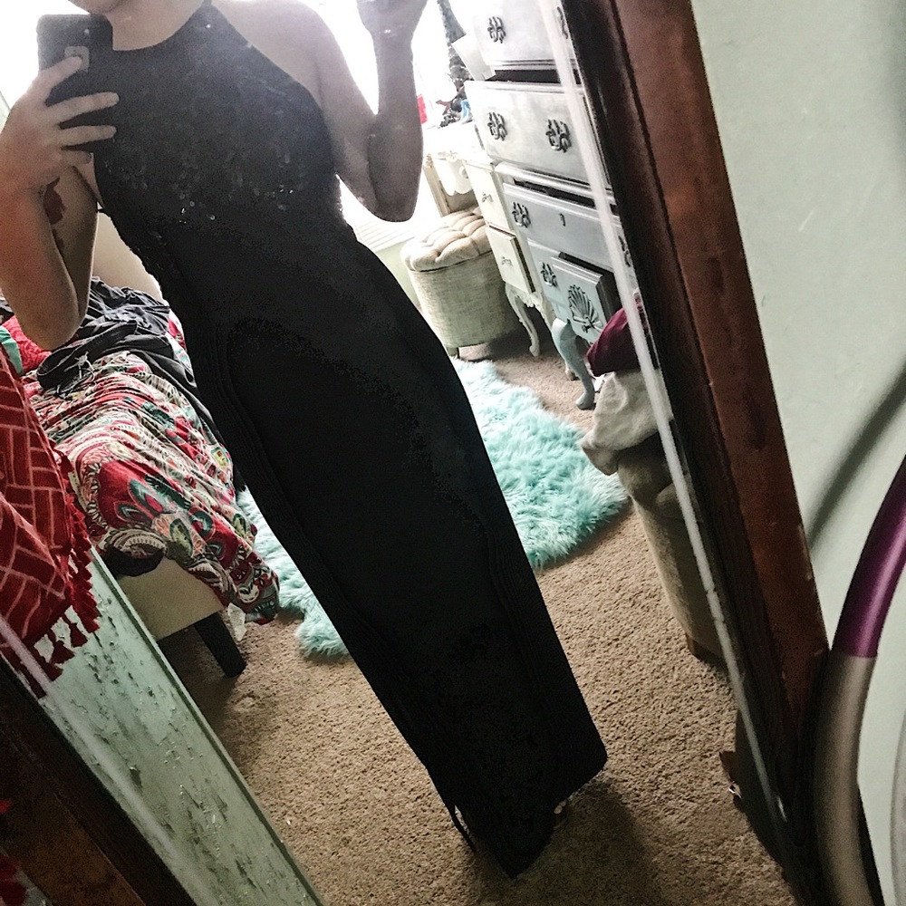 Black cache dress
