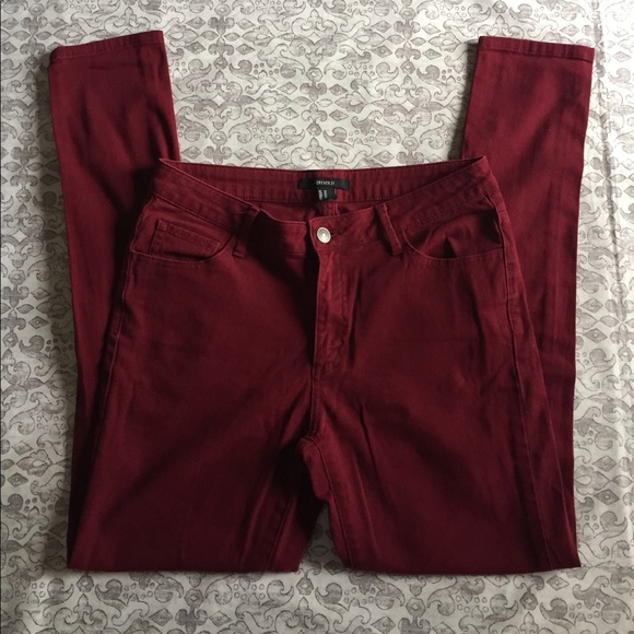 Forever 21 Burgundy Skinny Jean - Picture 1 of 3