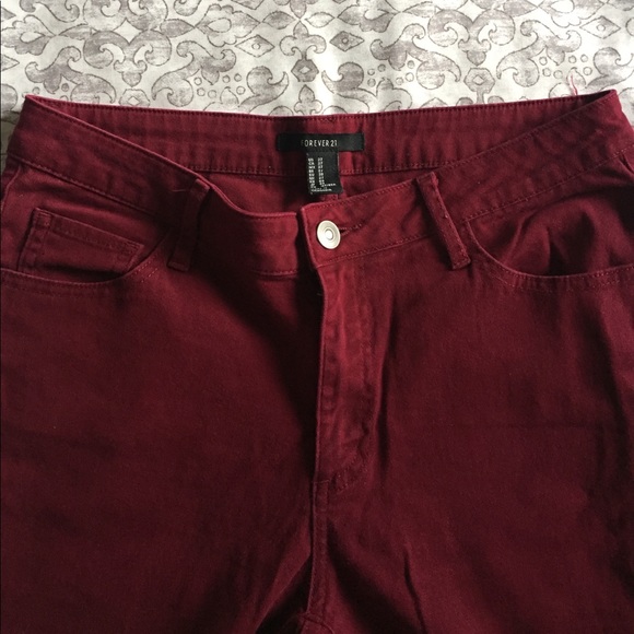 Forever 21 Burgundy Skinny Jean - Picture 2 of 3