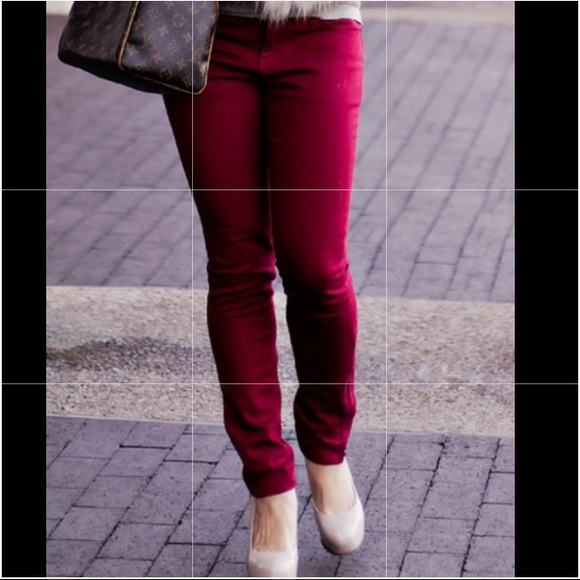 Forever 21 Burgundy Skinny Jean - Picture 3 of 3