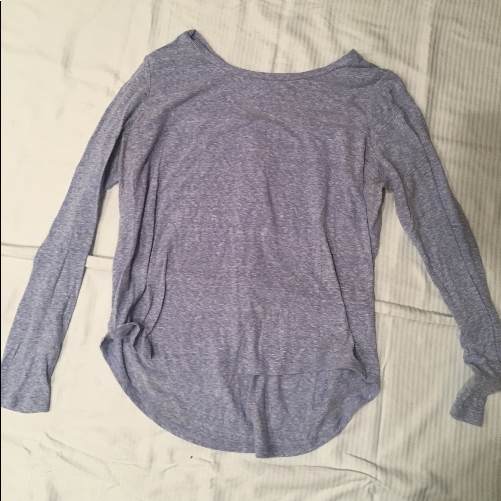 Gap blue heathered long sleeve cotton top