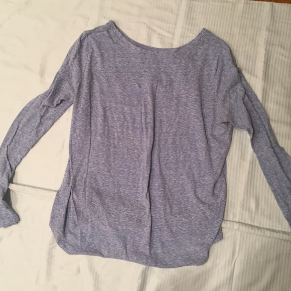 Gap blue heathered long sleeve cotton top - Picture 2 of 3
