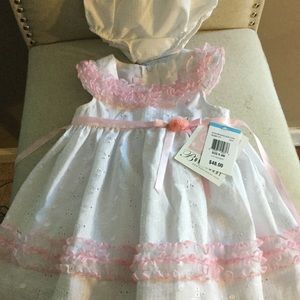 Bonnie Baby Girls dress and Bloomers; 6-9 months