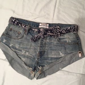 NWOT One Teaspoon Bandana Cruz Bandit jean shorts
