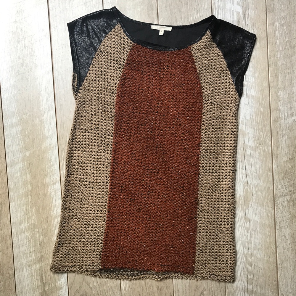 Mystree top, crochet and leather, never worn, s