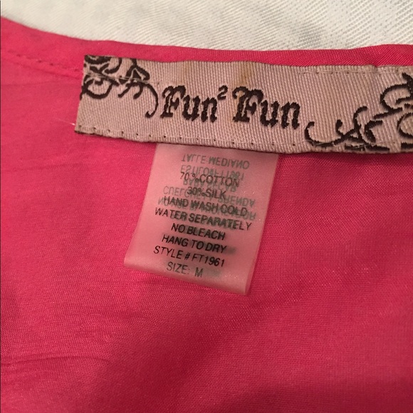 Fun2Fun pink top with ruffle shoulders - Picture 2 of 3