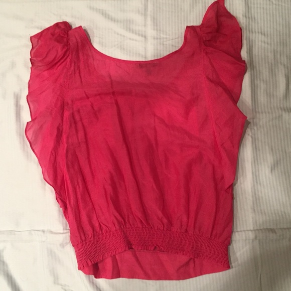 Fun2Fun pink top with ruffle shoulders - Picture 3 of 3