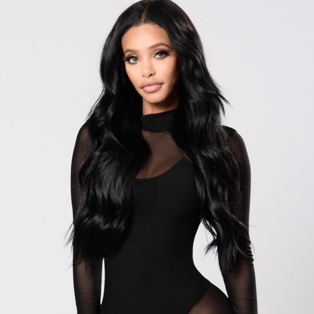 Fashion Nova Come Over Jumpsuit Black Sz Small