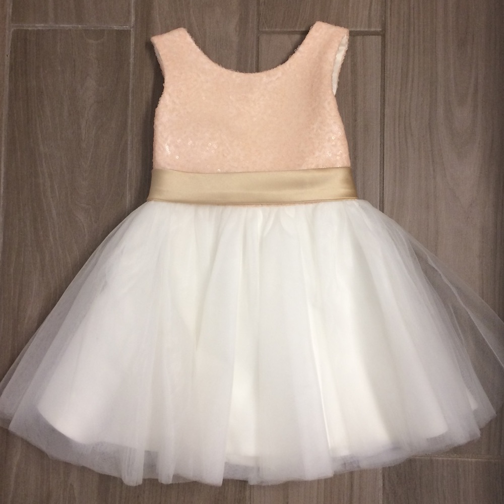 Blush Pink Sequin Dress with Ivory tulle