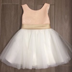 Blush Pink Sequin Dress with Ivory tulle