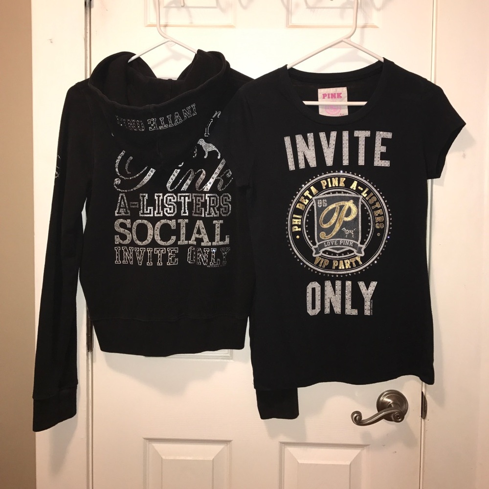 Combo VS Pink Hoodie and Baby T