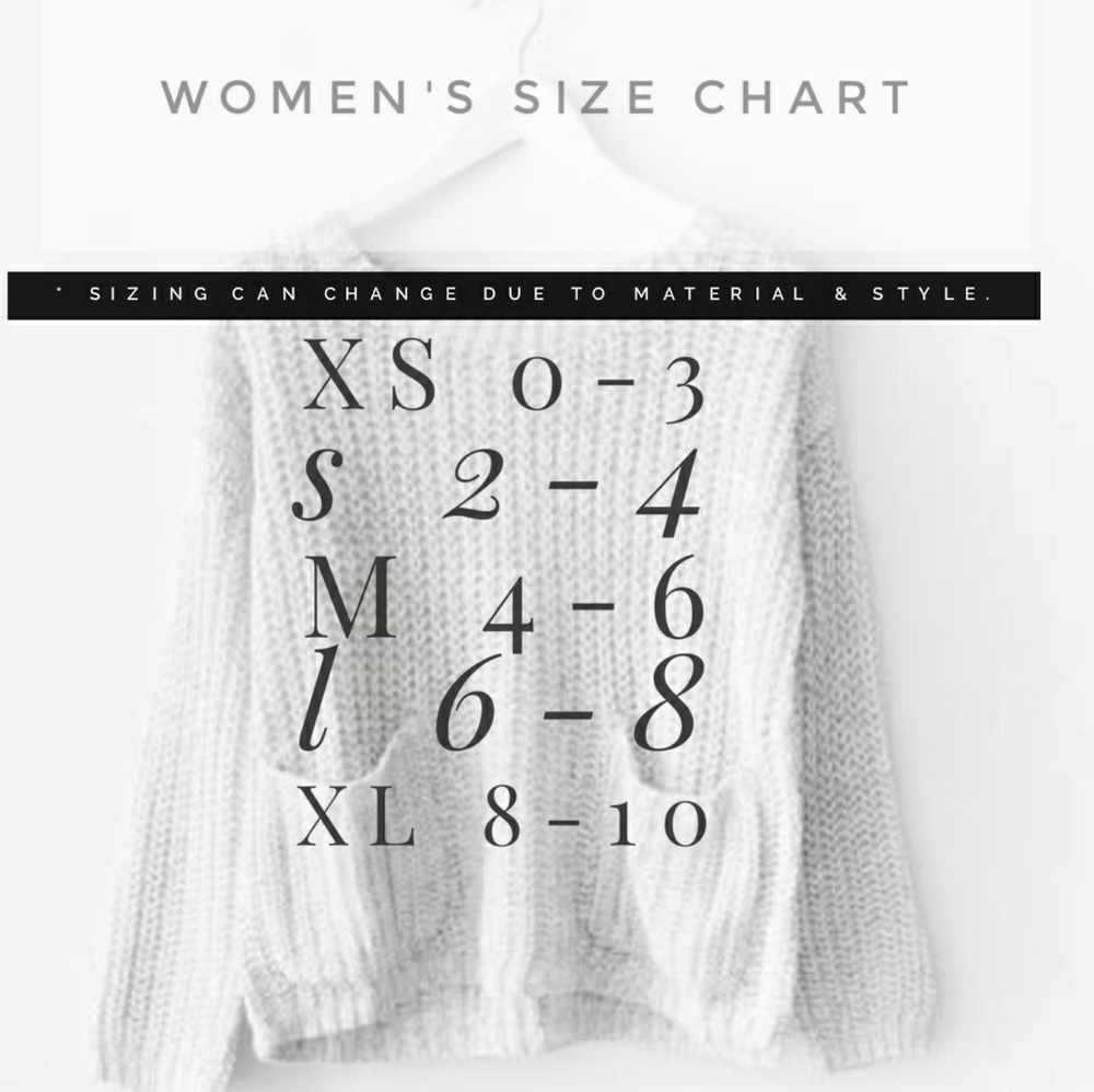 Size Chart Reference Guide