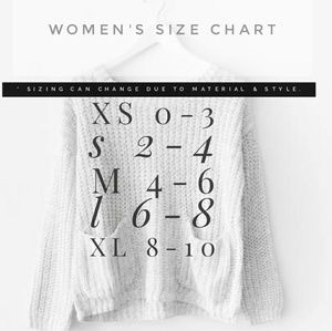 Size Chart Reference Guide