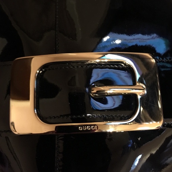 Gucci Black Patent Leather Ankle Boots - Picture 2 of 8