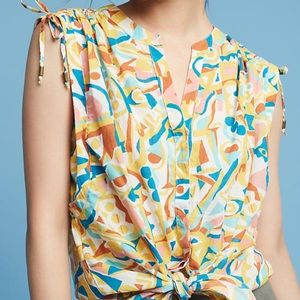 Anthro Danielle Kroll Brooklynite Printed Top