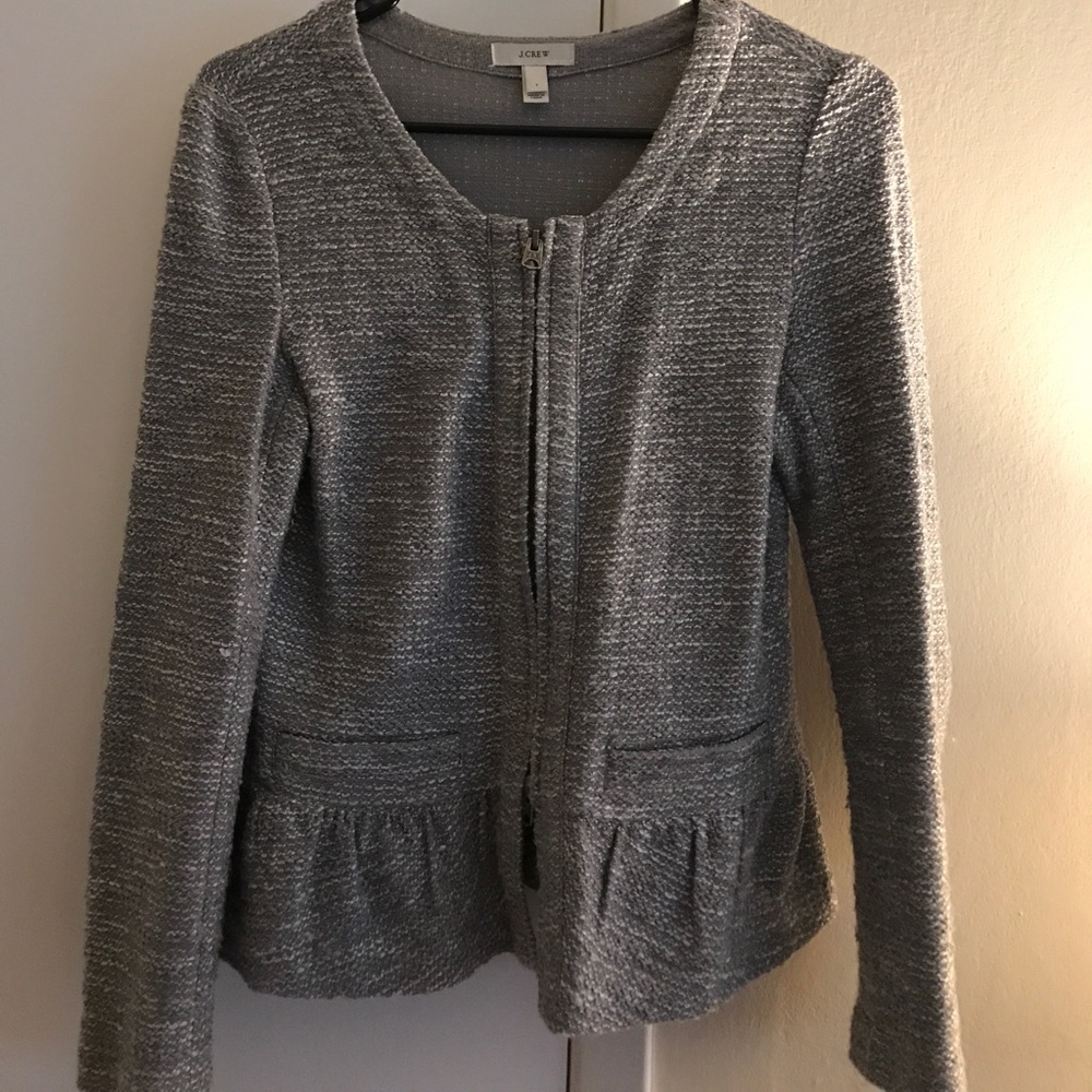 Peplum Silver J.Crew Jacket, size S