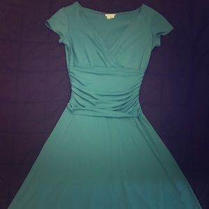 London Times fit and flare teal dress