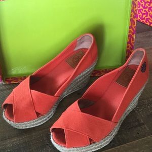 Canvas espadrilles wedge shoes