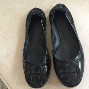 Tory Burch black patent leather flats