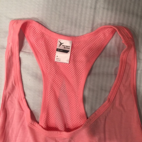 Old Navy pink cotton tank with mesh detail - Picture 2 of 3