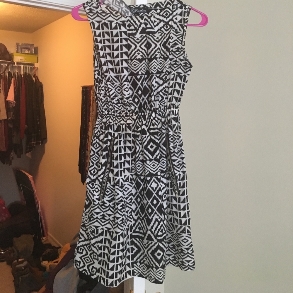 Small black and white printed dress