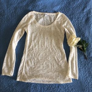 Express white long sleeve eyelet shirt