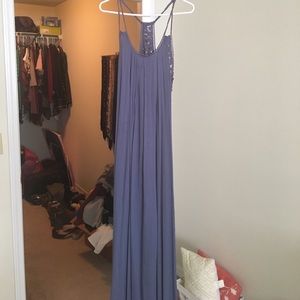 Long blue/grey maxi dress. Size small