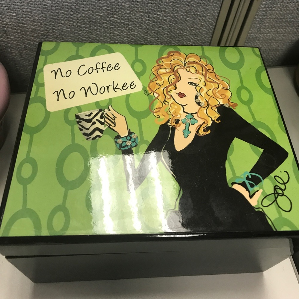 No coffee no work box