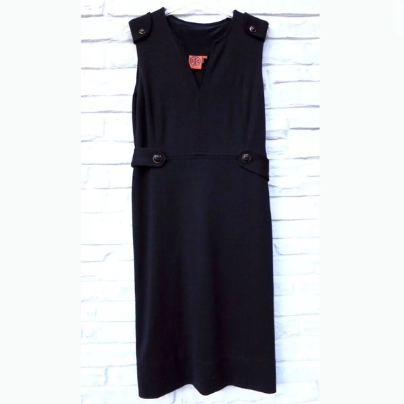 Tory Burch Dresses & Skirts - Tory Burch Wool V Neck Black Sheath Dress Sz M