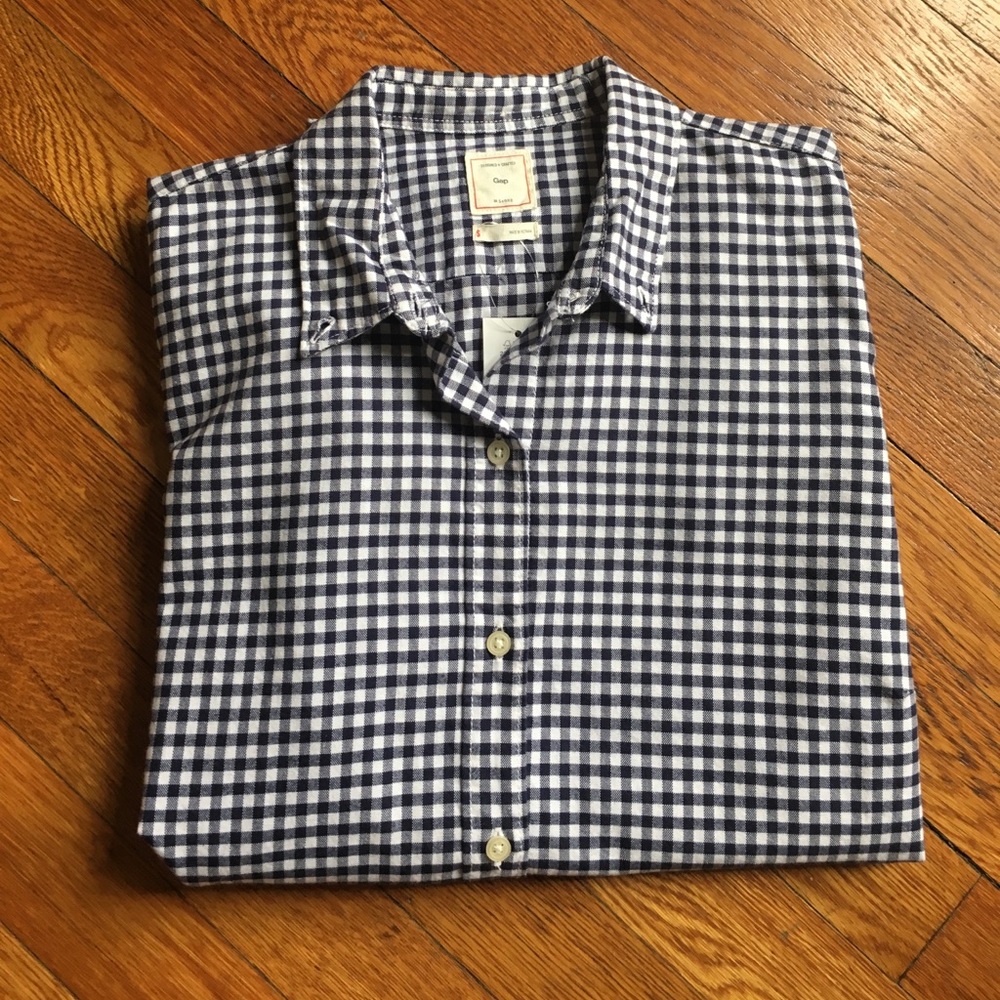 Gap Gingham Button Down Shirt Small NWT