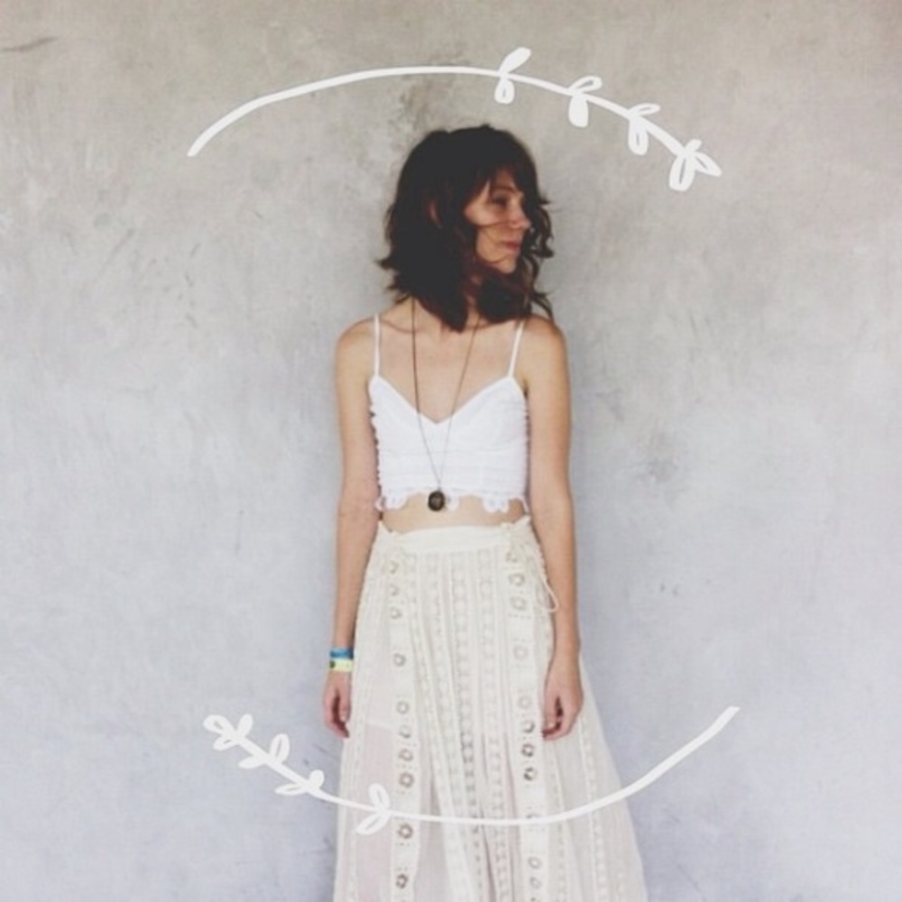 Free People FP ONE Ribbon Corset Maxi in BLACK