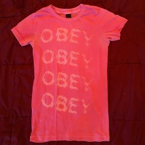 Pink obey shirt