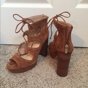 Vince Camuto Lace Up Suede platform heels