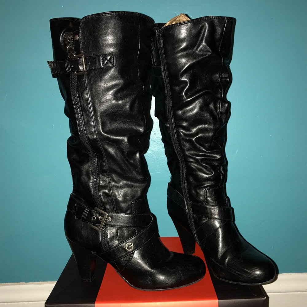Black G by Guess Leather Boots