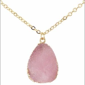 Jewelry - Pink Raw Druze Necklace Jewelry - Pink Raw Druze Necklace
