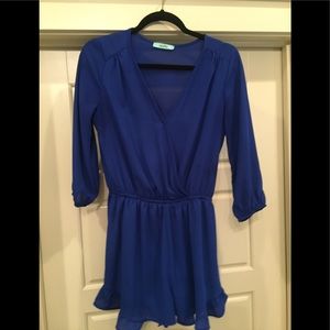 Karlie Blue Long Sleeved Short Romper