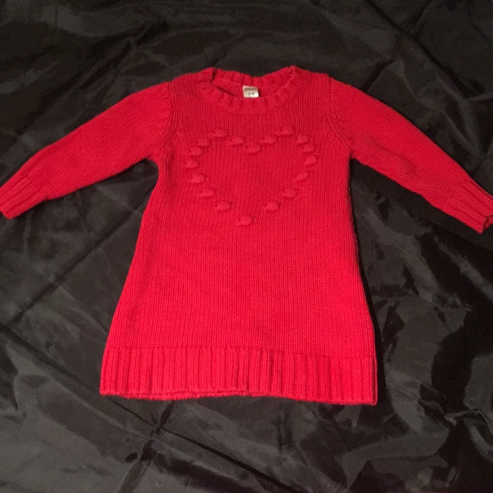 ❤️ Old Navy Red Knit Heart Sweater Dress 18-24